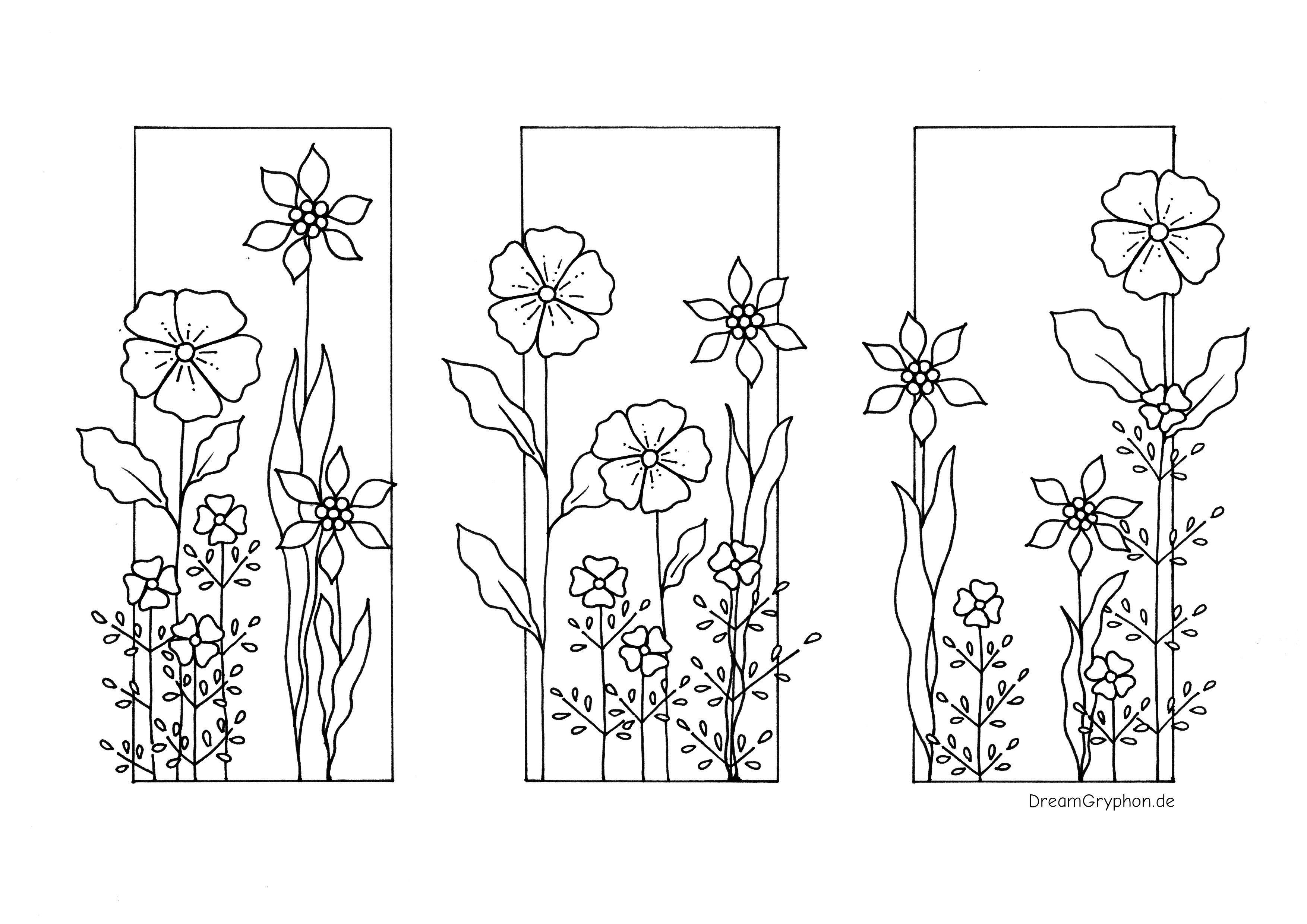 Coloring Page: Different types of flowers